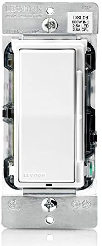 Leviton Decora Slide Dimmer Switch Antimicrobial Treated for Dimmable LED, Halogen and Incandescent Bulbs, DSL06-2AW, White