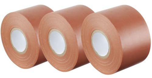 GOCABLETIES Isolierband Braun 50 mm x 33 m 3 Rollen | Strapazierfähig, selbstklebend, PVC, zum Schutz und Reparieren von Kabeln