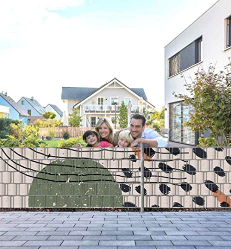 MyMaxxi Infinity Zaunsichtschutz - gr�ne Muster - Sichtschutzstreifen f�r Doppelstabmattenzaun - Windschutz Sonnenschutz Blickdicht - Sichtschutz Garten Teil1 + Teil2 - 5 Streifen - 500x100cm
