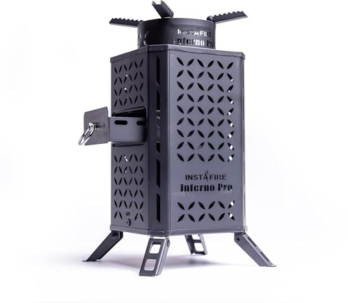 InstaFire Inferno Pro Outdoor Biomass Stove, Reaches 1,200 Degrees Fahrenheit, Outdoor Cooking, Compact Cooking Stove, Camp Stove, Survival Stove Portable Kit, Off-Grid, Biomass Portable Stove