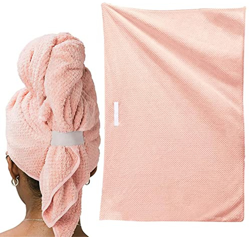woyufen Panno per capelli in microfibra, grande 41 x 27,5 pollici, anti-, ad asciugatura rapida, turbina per capelli, asciugamano per capelli ricci lunghi