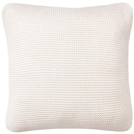 BUTLERS Dekokissen 50x50 cm Baumwolle - AVA - Häkelstruktur | Farbe Beige - Sofapolster für Couch - Couchkissen für Wohnzimmer - Mit Reißverschluss