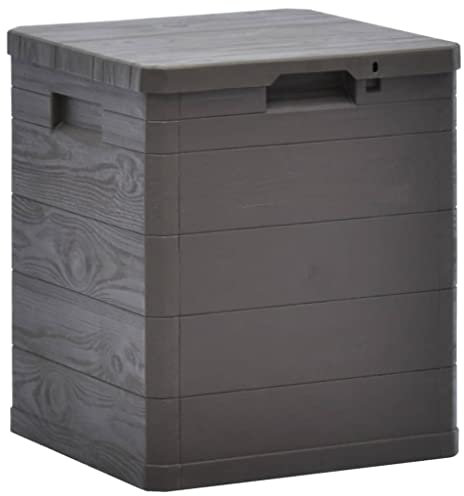 prissent Garten-Aufbewahrungsbox 90 L Braun 42,5x44x50 cm Sitztruhe mit Stauraum Aufbewahrungsbox Klein Auflagenbox Kleine Box Garten Möbel Draußen Gartenbox Storage Boxes Kunststoff