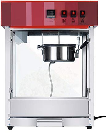 Electric Popcorn Machine, 1300w Commercial Popcorn Maker, Stainless Steel Slag Tank And Light/Stainless Steel Handle Large Capacity Popcorn Machine