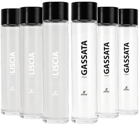 Pack Misto 6pz. – Bottiglie Personalizzate Trasparenti 75cl. con Tappo Nero Shurity Tube