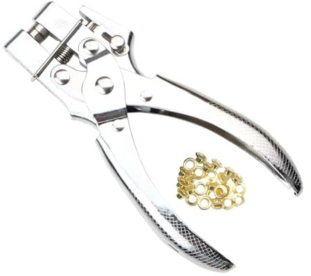 Set di occhielli pinze per occhielli occhielli in metallo 3 mm e 5 mm kit di strumenti con foro occhielli per telone strumenti di installazione tende occhielli