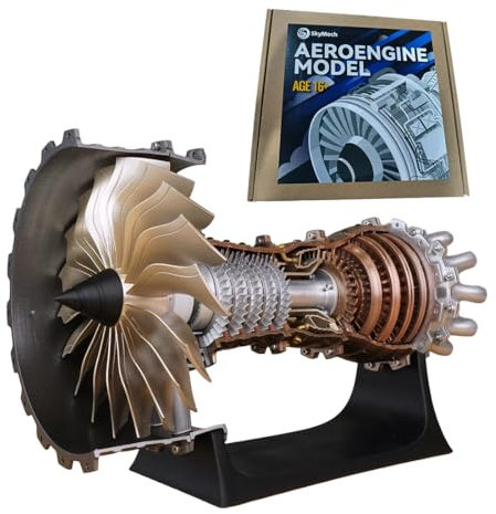 Metalakaer Turbofan Triebwerk Modell Bausatz, DIY Montage Trent 900 Funktionsfähige Flugzeug Turbofan Triebwerk Bausätze, Physikalisches Experiment Wissenschaft Triebwerks Modell, 150 Stück