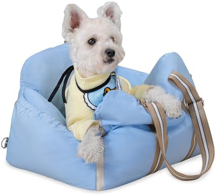 Wakytu Hundeautositz für kleine Hunde – Hundeerhöhung für Auto mit Aufbewahrungstaschen, wasserdicht, Haustier-Reisebett bis zu 9 kg