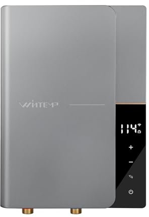 WINTEMP Tankless Water Heater Electric 13.8kW 240Volts WINTEMP Endless On Demand Hot Water, Up to 3.1 GPM, Self Regulating LED Temperature Display Space-saving Suitable for Bathroom Showers ETL