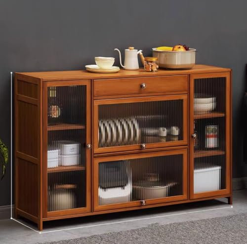 TYYCKJ Buffetschrank, freistehender Lagerschrank mit umkehrbaren Türen und Schubladen, geeignet für Wohnzimmer, moderner Küchenlagerraum mit Mikrowellenregal (700 mm/1000 mm/1350 mm)