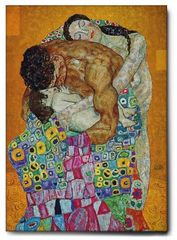 Giallobus - Gemälde - Gustav Klimt - Die Familie - Leinwand mit Standardrahmen - 50x70 - Bereit zum Aufhängen - Moderne Gemälde für zu Hause