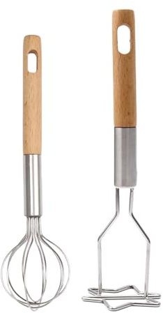 Presse-purée, fouet de cuisine pour la cuisine, presse-purée manuel avec poignée en bois, presse-purée à légumes, outil de cuisine, fouet, presse-purée manuel