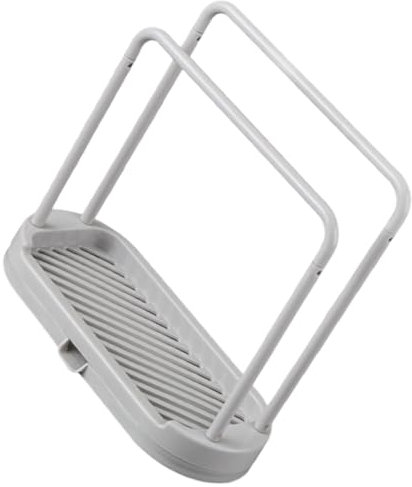 OKUMEYR Soporte Doble para Paños De Cocina y Esponjas Escurridor De Encimera Sin Taladro Organizador Compacto Gris para Utensilios De Limpieza