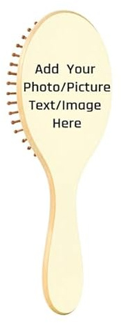 Customizable Wooden Brush Hand-drawn Cow Rose Gold Paddle Hairbrush For Women Wooden Brush For Hair Natural Hair Brush