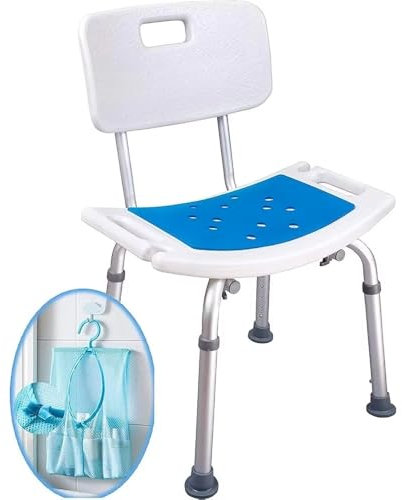 Duschstuhl – Verstellbarer Duschsitz für Senioren & Menschen mit Behinderung | rutschfest & Stabil | Ideal für Badewanne & Dusche (Grau)