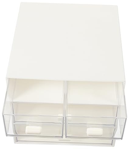 TOVINANNA Tiroir De Rangement Blanc - Organiseur De Tiroir À Bijoux Boîtes De Rangement À Compartiments Multicouches Pour Bureau Étui De Rangement Pour Maquillage