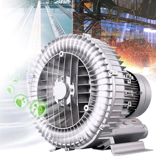Vortex Blower, Ring Compressor For Fish Ponds, 120 W - 2200 W Side Channel Compressor Regenerative Compressor For Air Blowing, Suction, Wastewater Aeration, Single-Phase Vortex Gas Pump,1100W/1.48HP