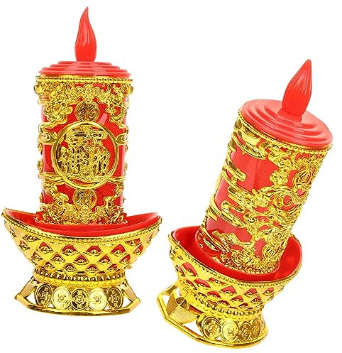 Uonlytech Led Elektronische Flammenlose Kerzen Lampe Buddhistische Hallendekoration Langlebig Ohne Wachs Schlafzimmer Yoga Licht