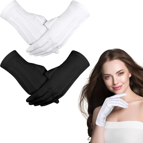 Aomig Handschuhe Uinsex 1/2Pcs Kostüm Zubehör Etiquette-Genähte | Handschuhe & Fäustlinge Accessoire Formelle Smokings Weihnachten Polizei Parade Maskerade Cosplay Schmuckinspektion