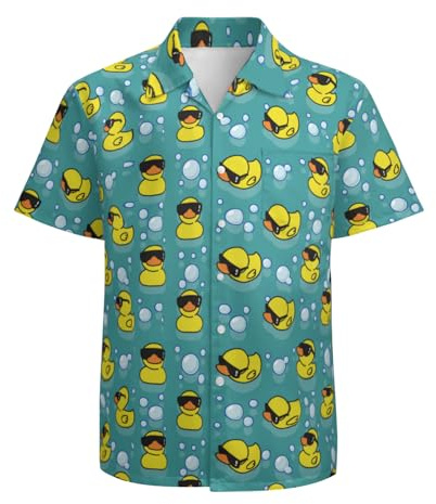 Dwerfsdf Camisas hawaianas de manga corta con botones para hombre