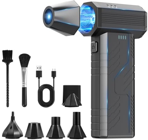Dépoussiérant à air comprimé 8000 mAh 130 000 tr/min pour nettoyer le clavier, remplace l'air comprimé, accessoires informatiques pour l'extérieur, PC, électronique, neige et poussière de voiture