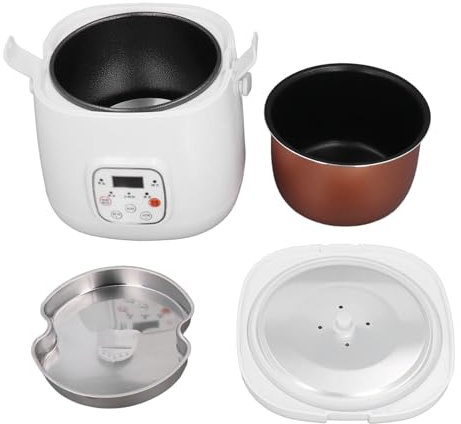 Cocina de Arroz, Cocción de Arroz Mini Cocinera de Arroz Lonchera Eléctrica con 2L 12 V Cooking Rápido Anti Stick Aislamiento Función de Reserva Bien Sellado con Placa de Arroz Eléctrico