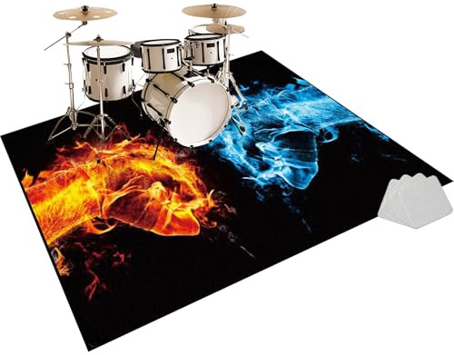 Elektrisches Schlagzeug Teppich - Akustik Schlagzeugteppich - Drum Rug - Schallschutzmatte Rutschfeste Trommel Teppiche - Schallschutz Teppichmatte - Music Carpet Schlagzeug Matte 210 x 180 cm