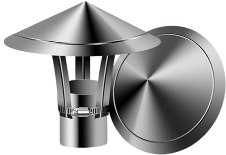 Stainless Steel Chimney Cap Round Flue Pipe Cover Stove Log Burner Cap Chimney Pot Roof Cowl Rain Cover for Exhaust Pipe Vent 80-300mm(220mm)