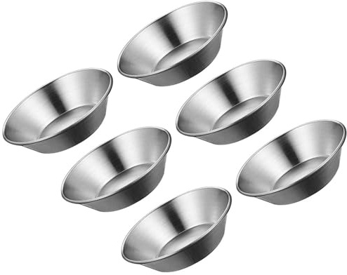 DEARMAMY 6 pezzi Stampi Tartellette Alluminio Stampini Crostatine Piccole per Muffin Torte Budini Gelatine Resistenti e Facili da Pulire per Forno e Frigorifero