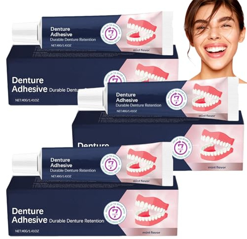 Adhesivo termoplástico para dentaduras postizas, adherencia duradera, crema adhesiva termoplástica para dentaduras postizas, práctico pegamento dental. (3pcs)