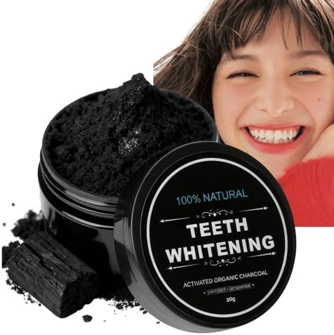 Teeth Whitening Charcoal Powder,Activated Charcoal Tooth Cleaning Powders,Natural Charcoal Teeth Whitening Powder,Toothpaste Alternative Oral Care Sets Natural Organic Coconut,30g
