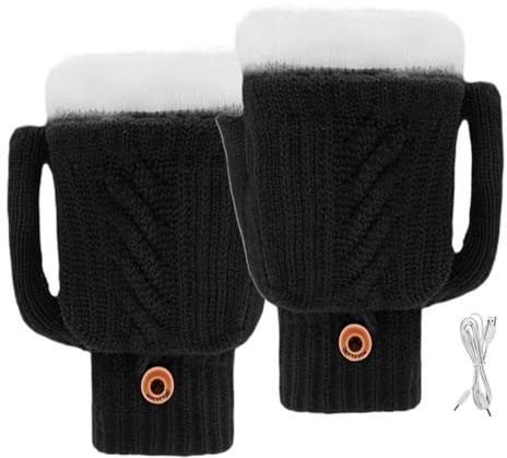Genérico Elektrische beheizte Handschuhe, USB beheizt, elektrische Thermo-Fäustlinge, für Ski im Freien, Innenbereich, Radfahren, Büro, Zuhause, Winter, Camping, Wandern