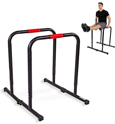 Mobiclinic®, Dip Barren, Calisthenics, Verstellbar, 2 Höhen 79-89 cm, Rutschfeste Griffe, Gummifüße, Verstärkter Stahl, Dips, Liegestütze, Plank, Functional, Twins