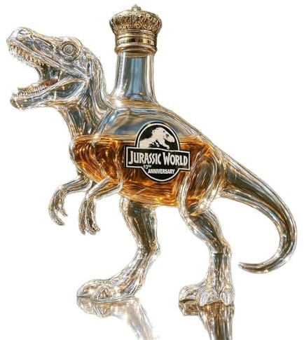 300ML Decantador Whisky - Arte Estatua, Botella De Whisky De Dinosaurio Sellada, Vaso De Whisky De Vidrio Vacío, Decoración Del Hogar(A)