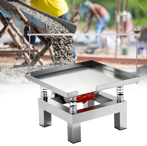 TBANVOO Macchina Vibrante a Piastra Piatta per Calcestruzzo, Mini Tavola Vibrante in Acciaio Inossidabile 35x35cm, 3000-3600 RPM con Kit di Rinforzo per Una Resistenza Migliorata