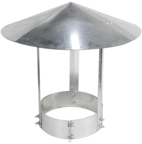 Comignolo Antivento Antipioggia Circolare Comignolo Canna Fumaria In Acciaio Inossidabile Cappello di Pioggia Tesa Larga, Cappa di Sfiato, per Stufe e Tubazioni(100mm)