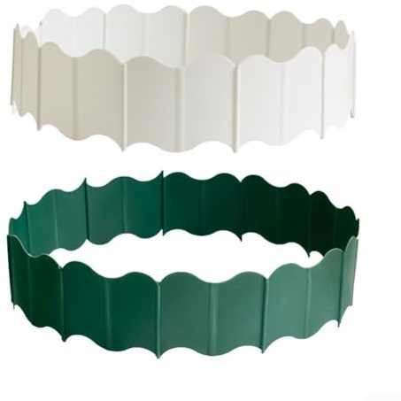 Lot de 20 bordures de clôture de jardin pour décoration de pelouse et parterre de fleurs, facile à installer, pas de creusement, solution paysagère portable et élégante (vert)
