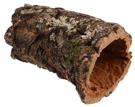VERDANVERSE Nascondiglio Color Avorio in Tronco Cavo di Albero per Rettili Decorativo e Scavabile per Habitat di Gechi e Serpenti in Acquari o Rifugi Naturali