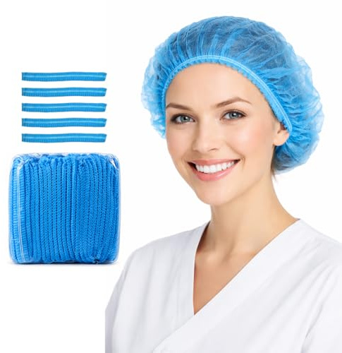 ZZHBOO 1 Stück, Einweg-Duschhaube, Einweg Haarnetze, Einmalhaube, Reisefreundlich, Wasserabweisend, Für Duschen, Schwimmen, Spas, Wellness, Hotels, 0,1cm, Weiß