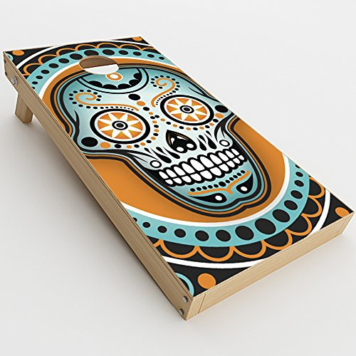 Skin Decal Vinyl Wrap for Cornhole Game Board Bag Toss (2xpcs.) Skins Stickers Cover/Sugar Skull, Day of The Dead