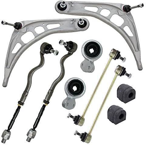 BESTPRICE 2x Querlenker Vorderachse vorne unten links & rechts mit Querlenkerlager, 2x Koppelstange vorne, 2x Spurstange, Kompatibel mit BMW 3er (E46), Z4 (E86) (E85)