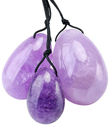 mookaitedecor Amethyst Yoni Eier Set mit 3 Größen Kleine
