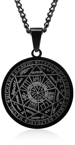 XUANPAI Siegel der Sieben Erzengel Ketten Choker Statement Halskette Talisman Anhänger Amulett Schmuck für Männer