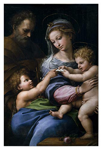 artboxONE Poster 60x40 cm Menschen Madonna mit der Rose hochwertiger Design Kunstdruck - Bild Madonna Kinder Kunst