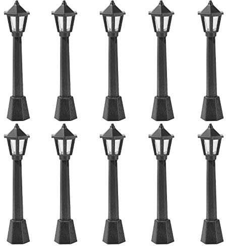 BESPORTBLE 10 Stück Laternenpfahl Lampen Mini Straßenlaterne Modelleisenbahn Zug Laternenpfahl Lichter Außenweg Laterne Post für Mikrolandschaft Puppenhaus Fee Gartenzubehör