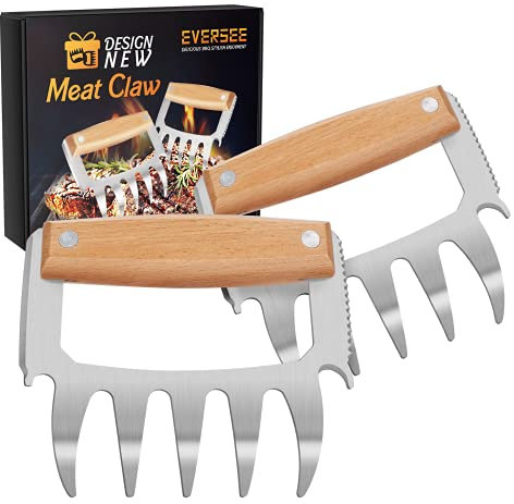 Festa del Papa Regalo Uomo Donna Accessori Barbecue - Attrezzi Barbecues Pulled Pork Artigli, Acciaio Inossidabile Manico in Legno Artigli Barbecue, Forchettone Barbecue per Appassionato di BBQ