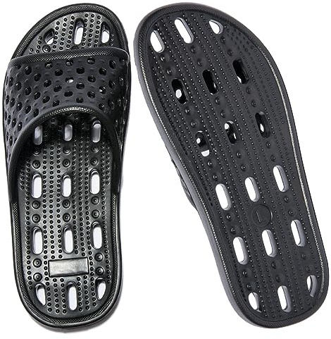 Josaywin Chaussons de Douche Femme Claquette Salle de Bain Légères Confortables Chaussures de Piscine et Plage Pantoufles de Douche AntidéRapantes avec Trou Pour Douche Noir 36