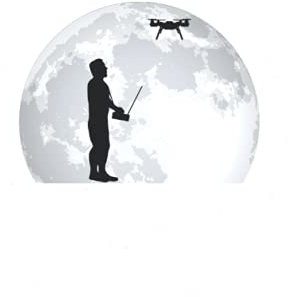 Drohne Notizbuch: Drohne Mond Drohnenpilot Quadrocopter / 6x9 Zoll / 120 karierte Seiten Seiten