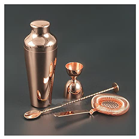 Cocktail Shaker Set Ensemble à Cocktail Shaker Cocktail Shaker Bar Set Shaker Barware Set 4 Pièces Kit de barman Comprend Shaker, Jigger, Tools de barre Professionnelle Shaker & Spoon Shakers à cockta