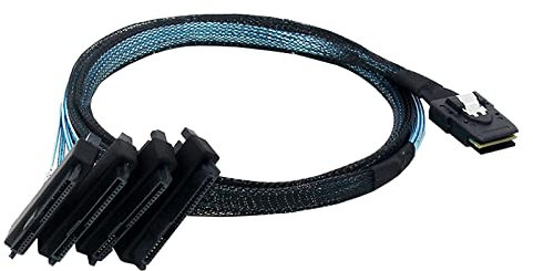 WLGQ Cavo interno mini SAS SFF-8087 36 pin a 4X SAS 29 pin SFF-8482 Hard Disk SAS con porta di alimentazione SATA, 1 m